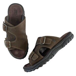 Teva Alexandra Sandal Brown Leather Open Toe Buckle Detail Comfort Womens Size 6